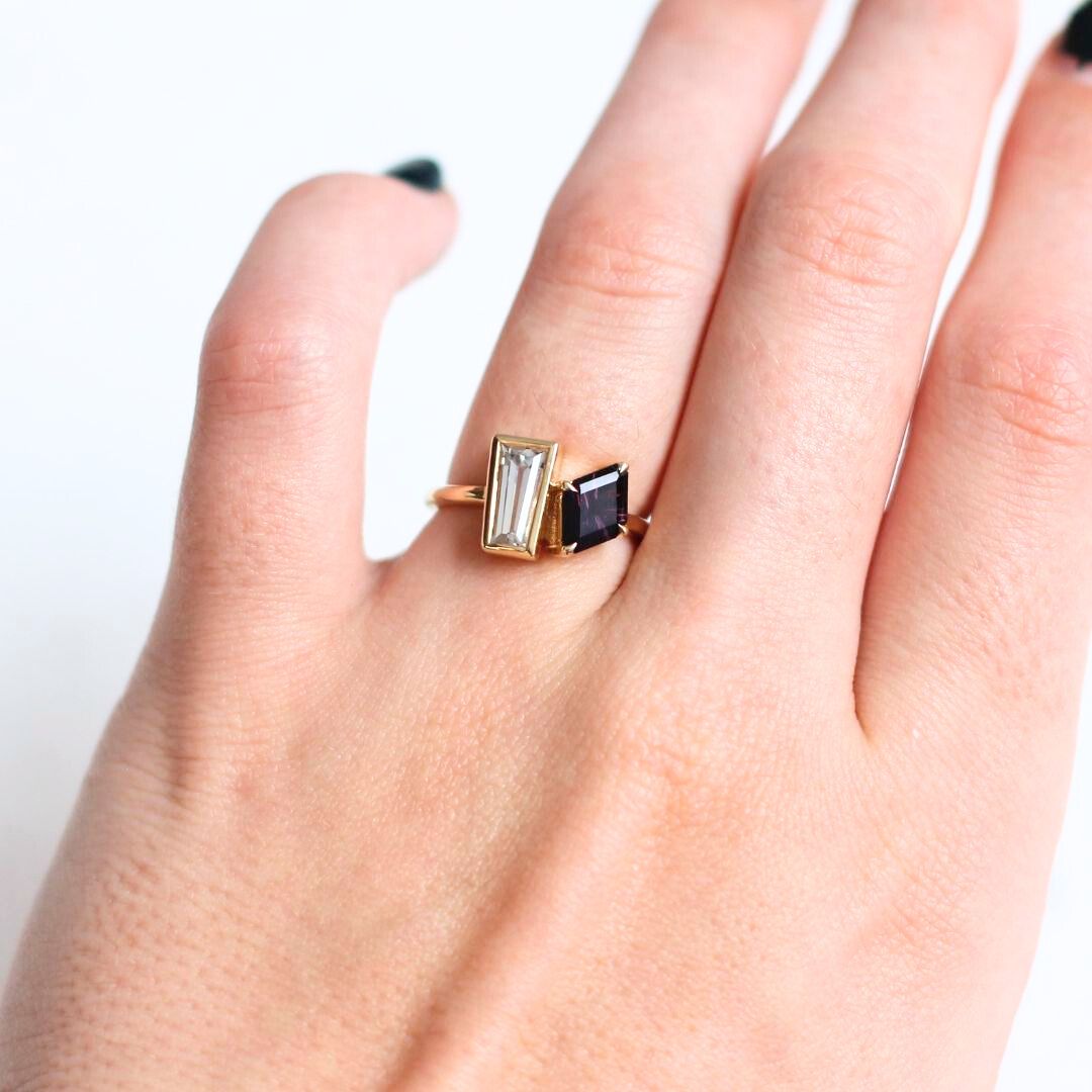 Nox & Lux - Toi et Moi Sapphire and Spinel Ring