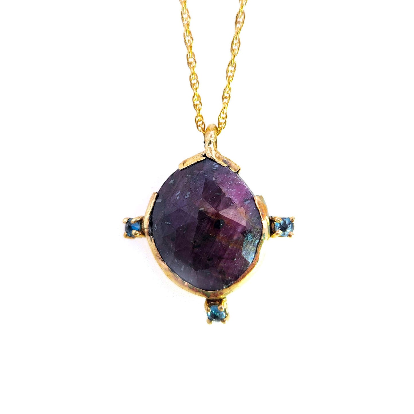 Organic Purple Sapphire Pendant