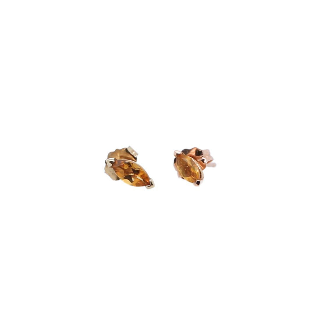 Citrine & Gold Stud