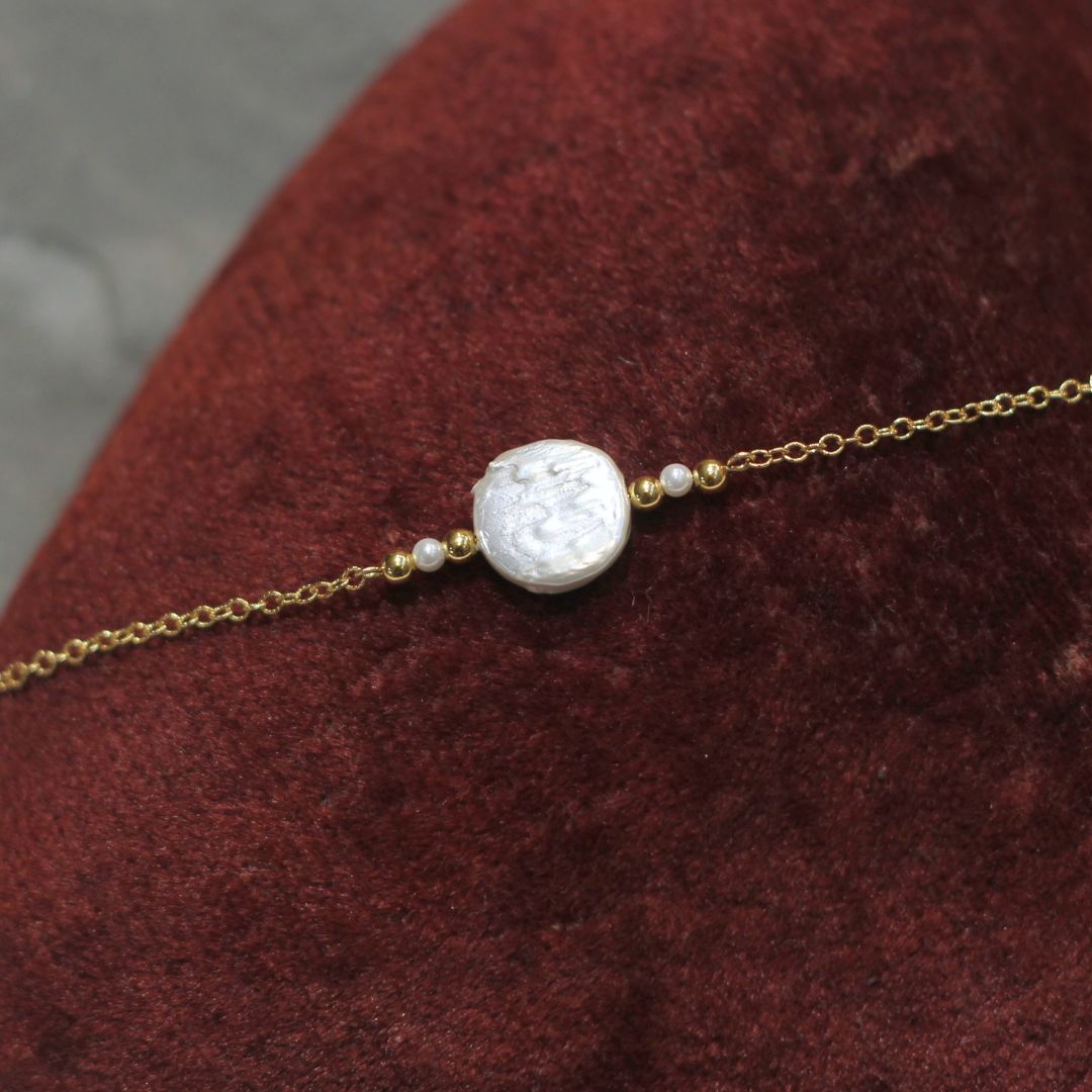 Gold-fill Pearl Bead Bracelet