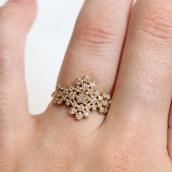 Cluster Diamond Engagement Ring