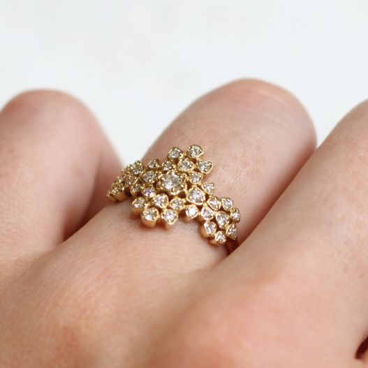 Cluster Diamond Engagement Ring