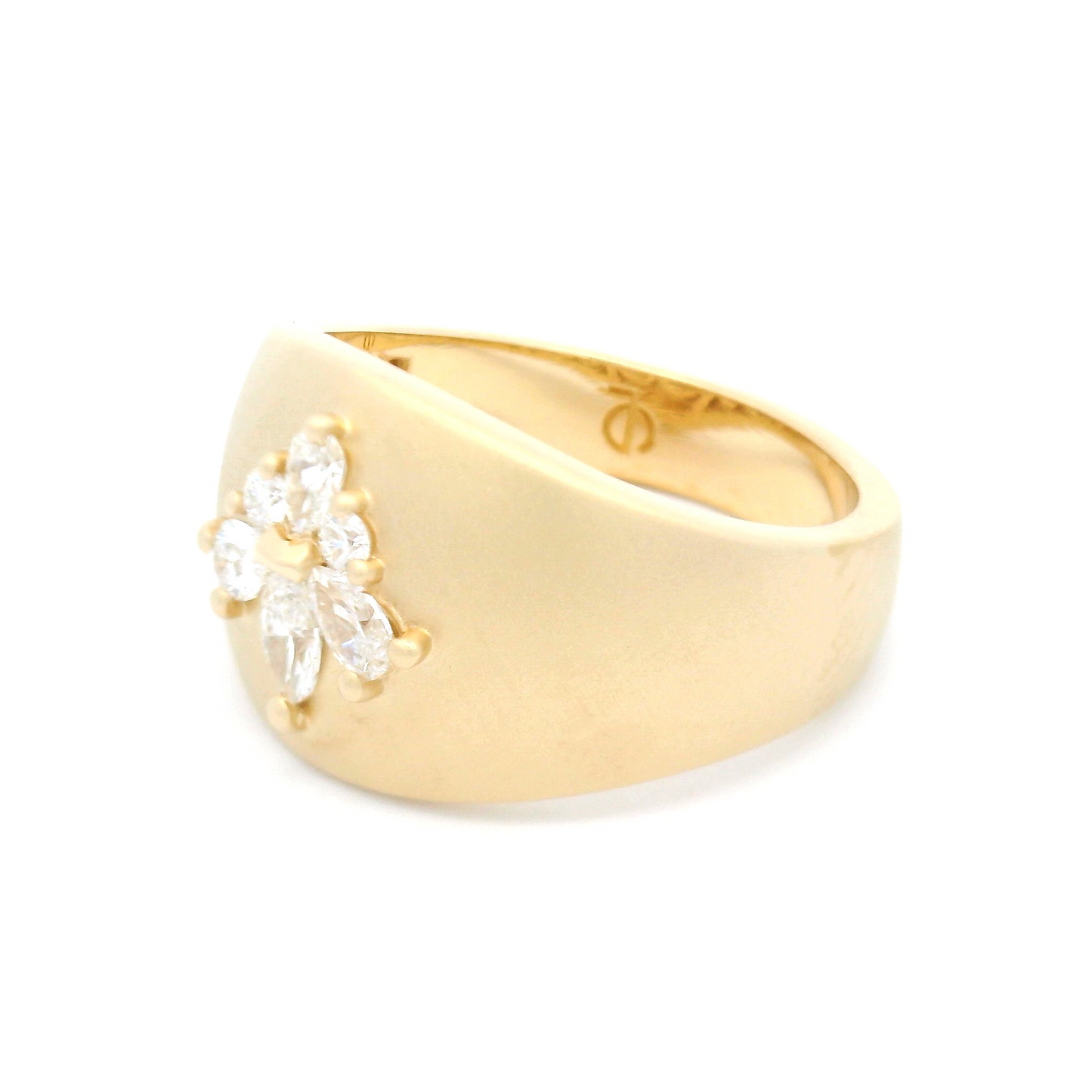 14k Yellow Ring with Multi-Cut Diamond Cluster