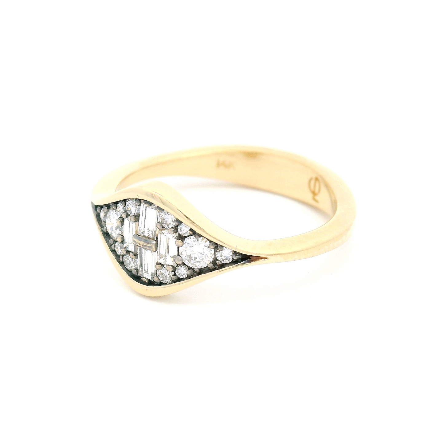 14k Yellow Multi-Stone Ring with Diamonds Totaling 0.40cts