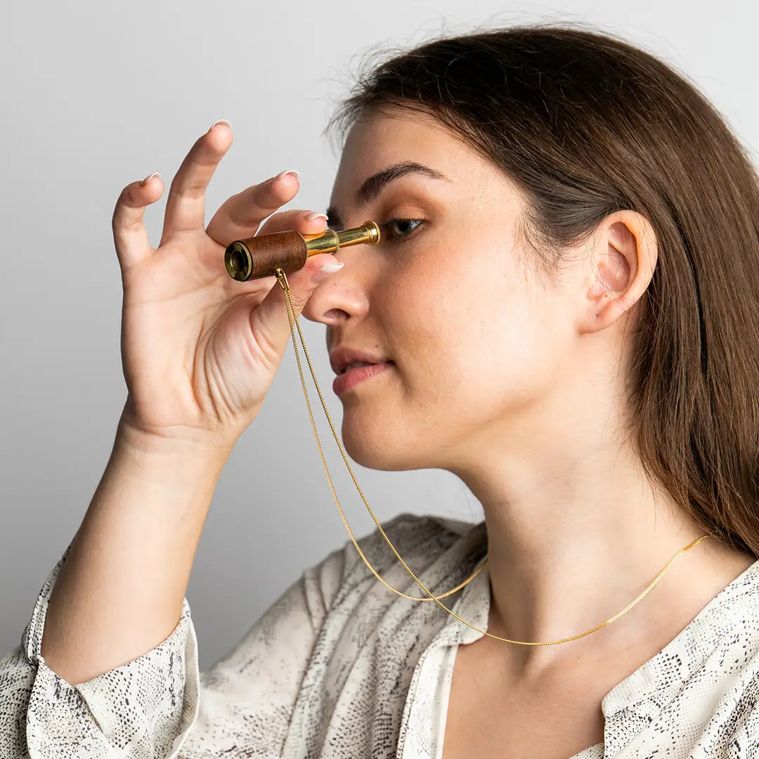 Miniature Wooden Telescope Pendant