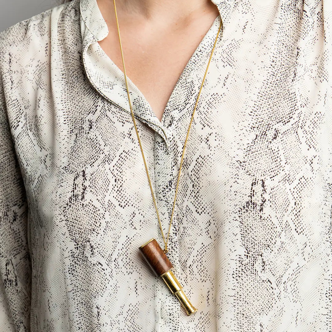 Miniature Wooden Telescope Pendant