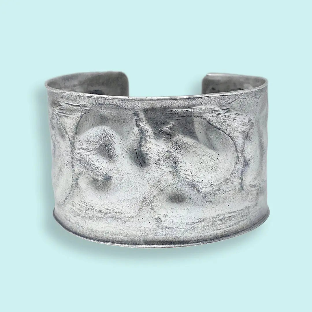 Silver-Plated Wrinkled Cuff Bracelet