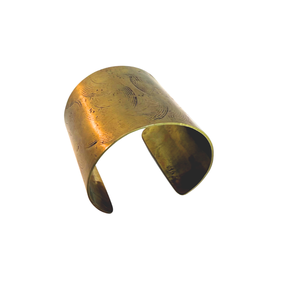 Extra Wide Textured Brass Cuff