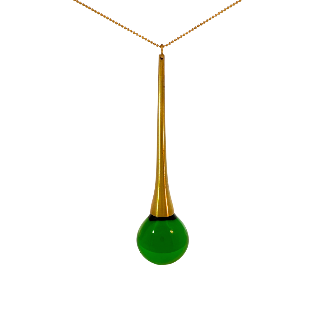 Green Glass Teardrop Pendant