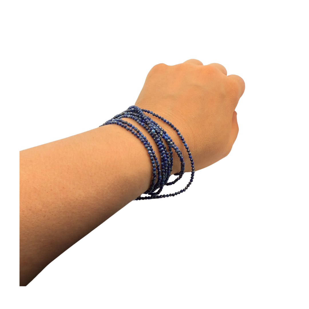 Lapis Beaded Wrap Bracelet