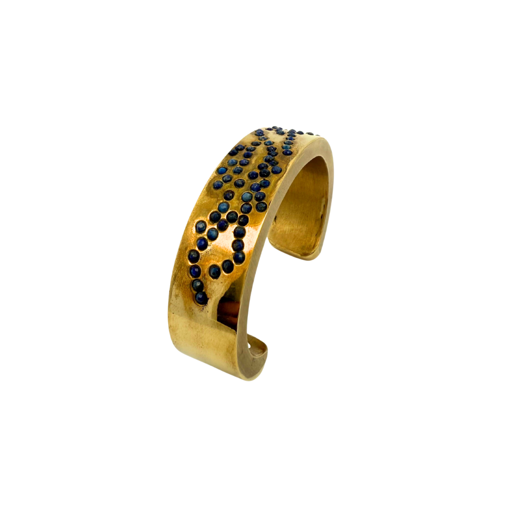 Lapis Beaded Inlay Cuff