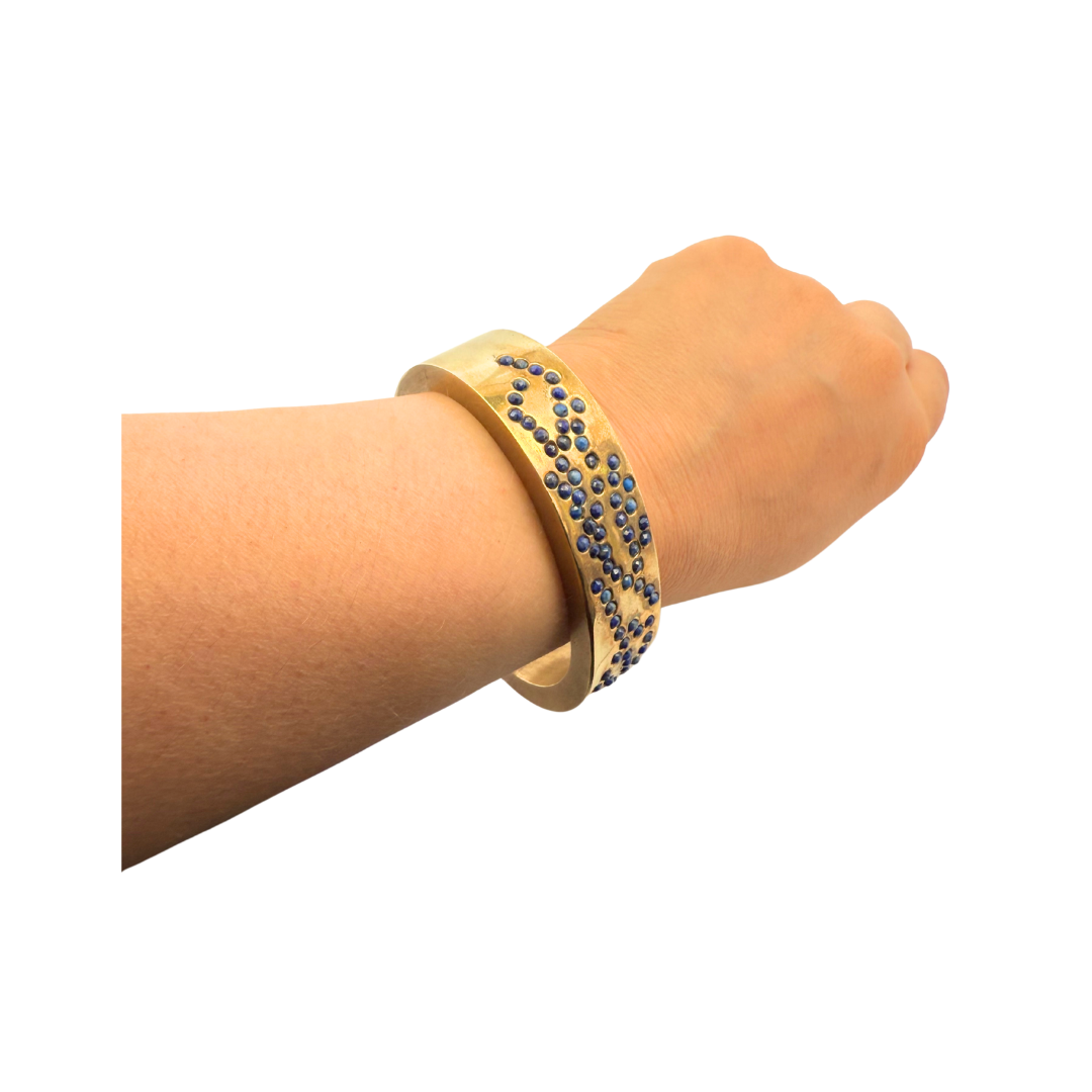 Lapis Beaded Inlay Cuff