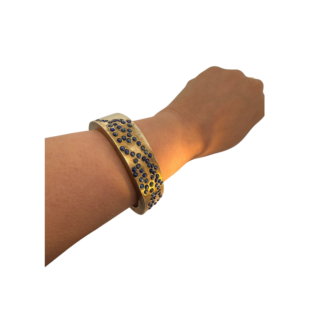 Lapis Beaded Inlay Cuff