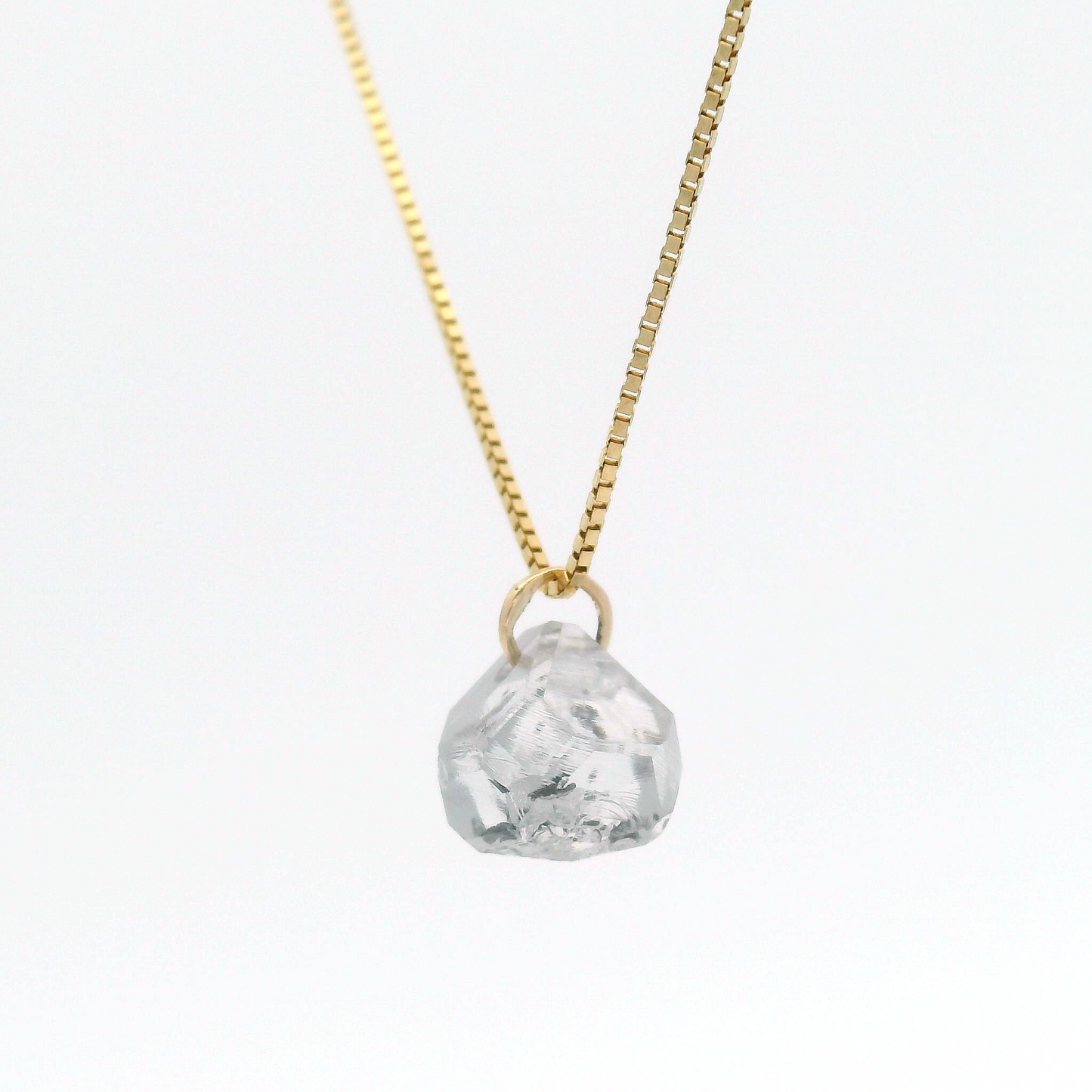 1.95ct Lab-Grown Rough Diamond Pendant Box Chain Necklace