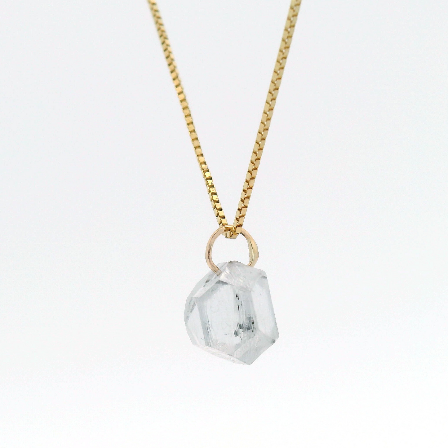 1.87ct Lab-Grown Rough Diamond Pendant Box Chain Necklace