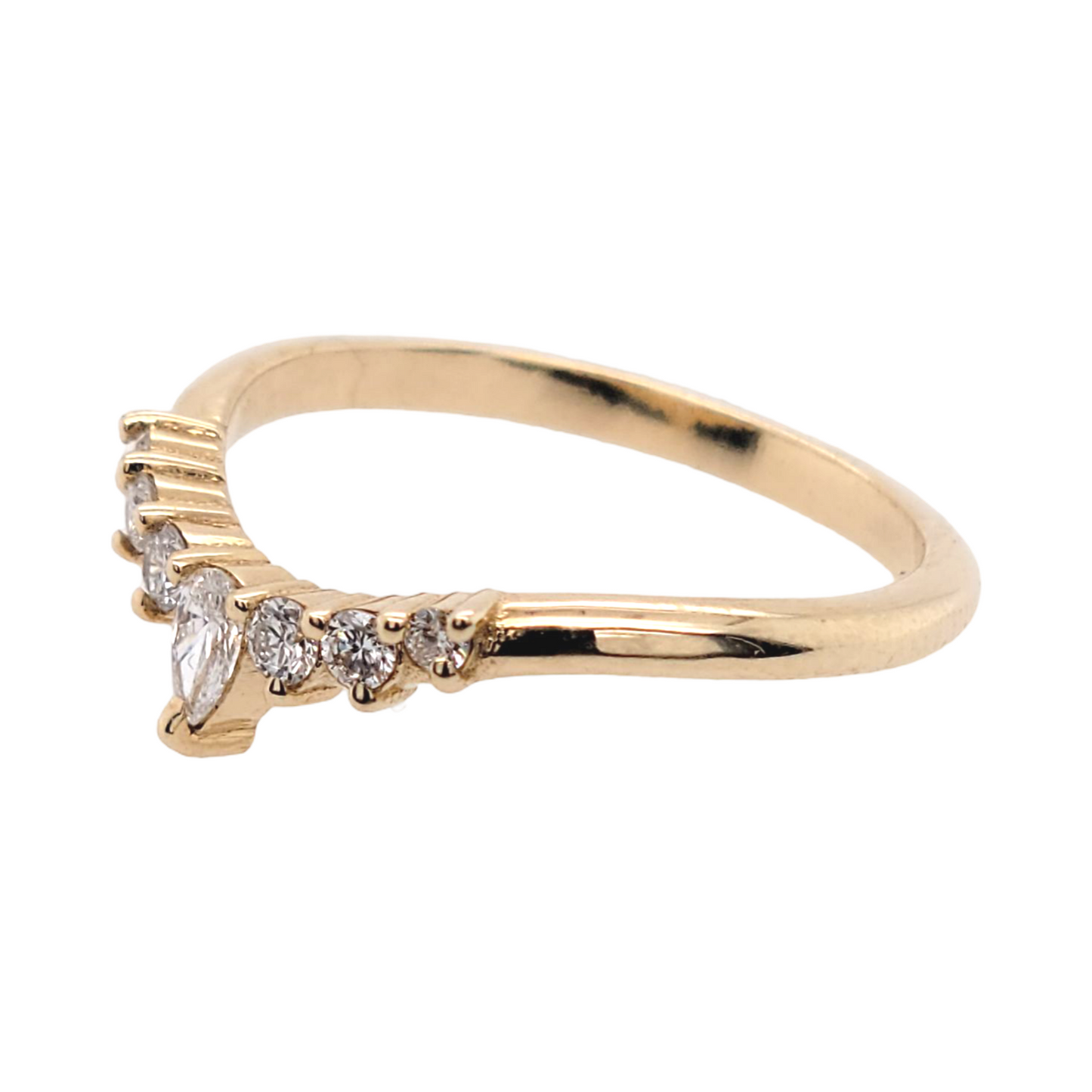 Pear Diamond Wedding Band