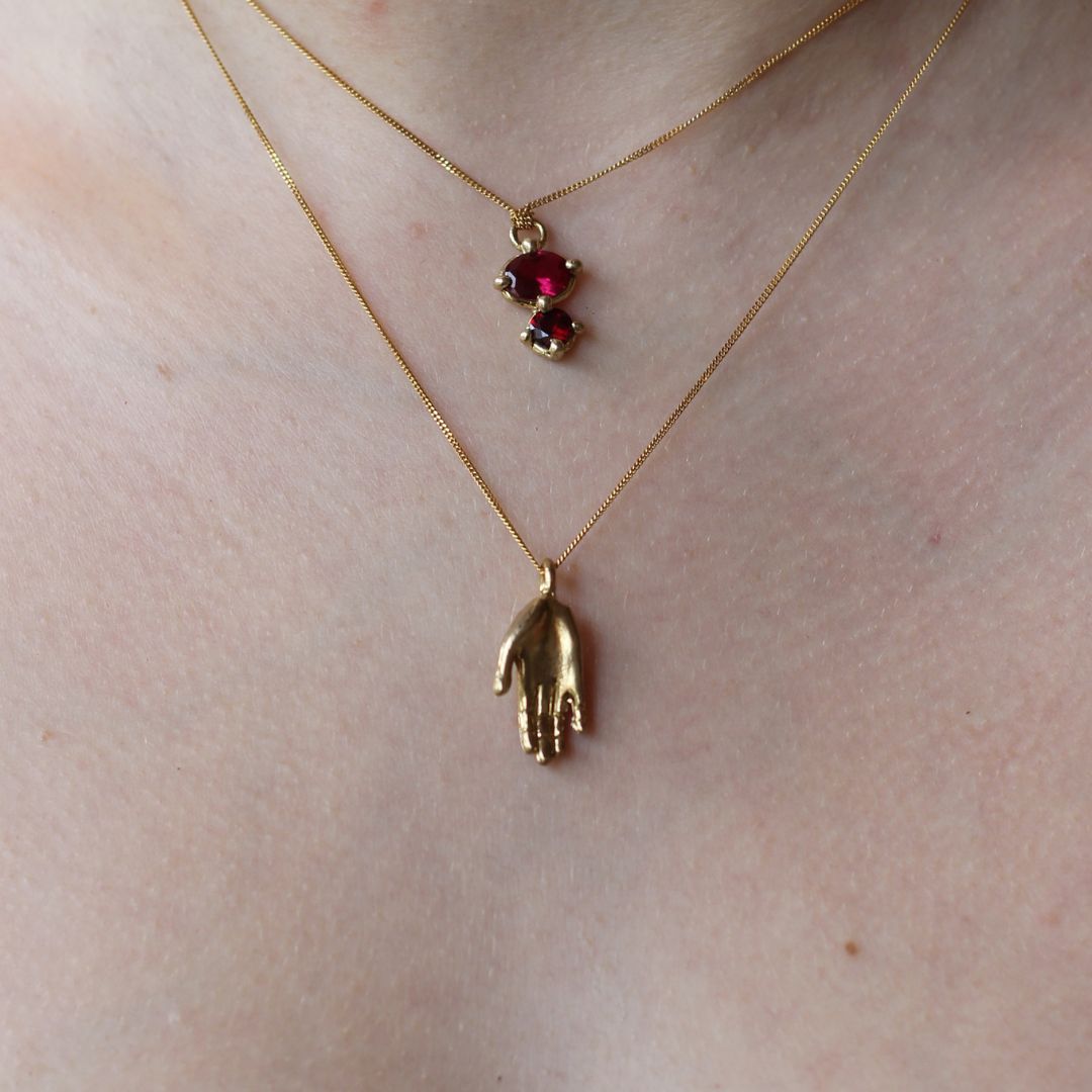 Gold-plated Brass Hand Necklace