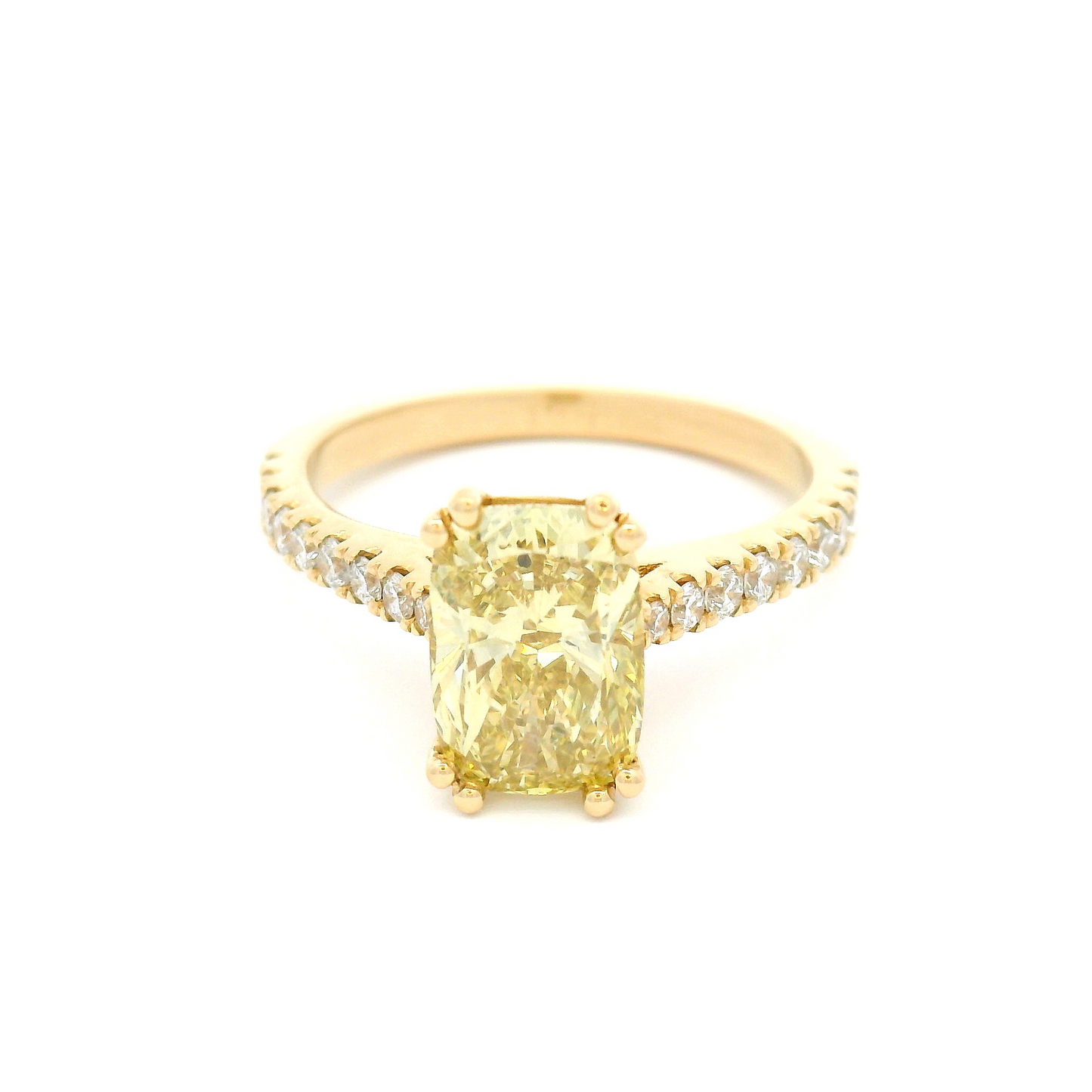 14k Yellow Engagement Ring with 1.61ct Lab-Grown Yellow Diamond and Accent Diamonds
