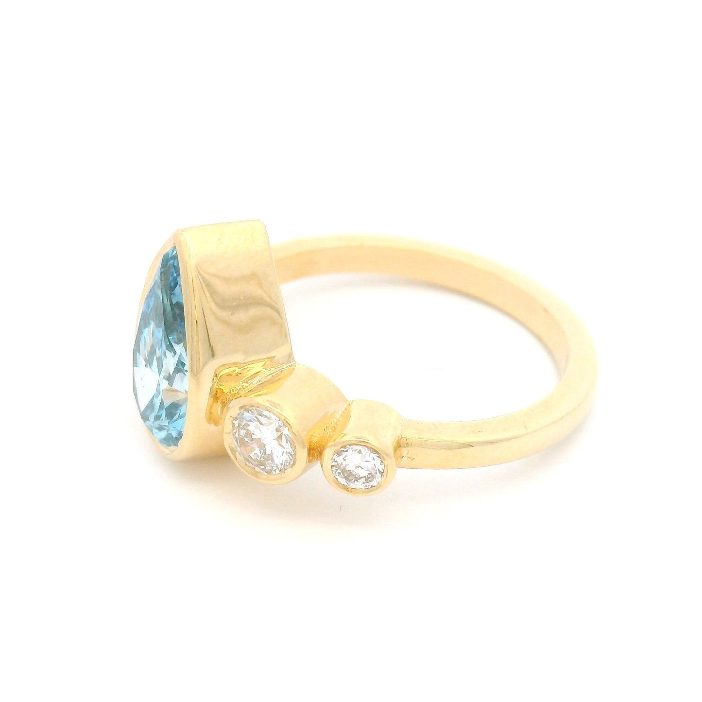 14k Yellow Engagement Ring with 1.5ct Lab-Grown Blue Diamond & Accent Lab Diamonds
