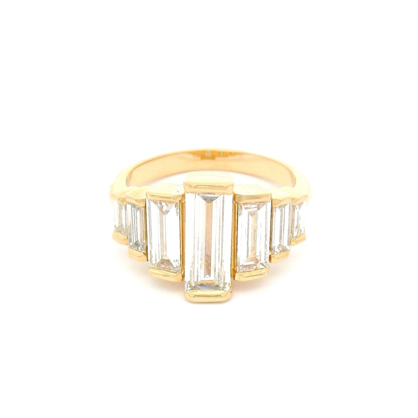 14k Yellow Engagement Ring with 1.81cts of Lab-Grown Baguette Cut Diamonds