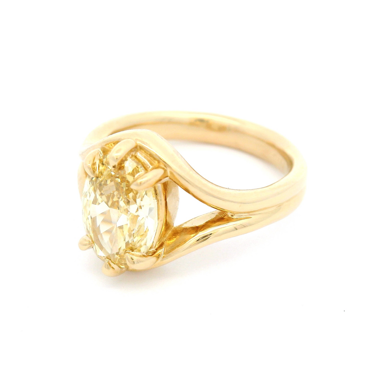 14k Yellow Solitaire with 2.09ct Lab-Grown Oval Yellow Diamond
