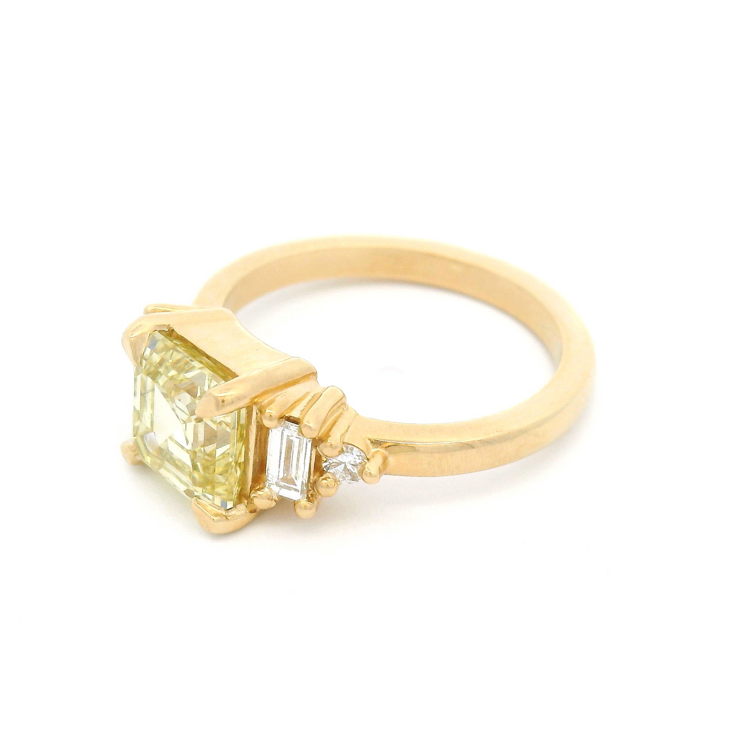 14k Yellow Engagement Ring with 2.08ct Lab-Grown Yellow Diamond & Accent Lab Diamonds