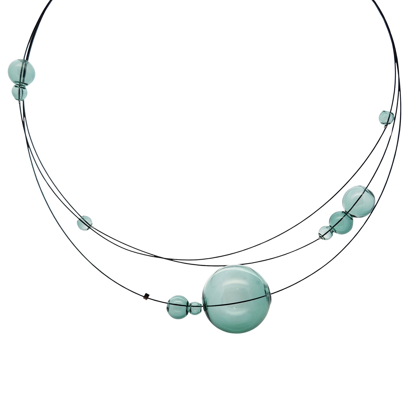 Teal Glass Ball Layer Necklace