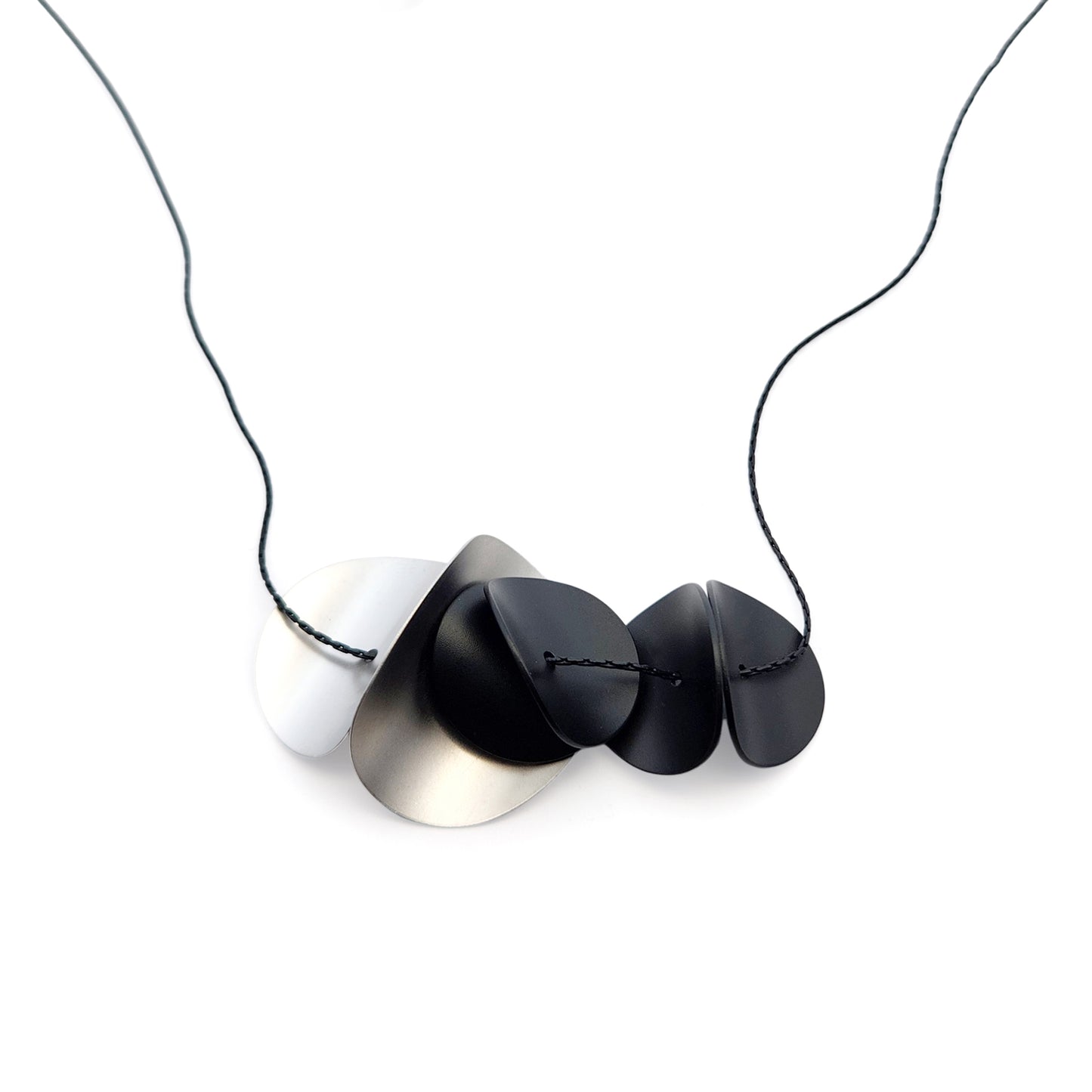 Rhodium Discs Necklace