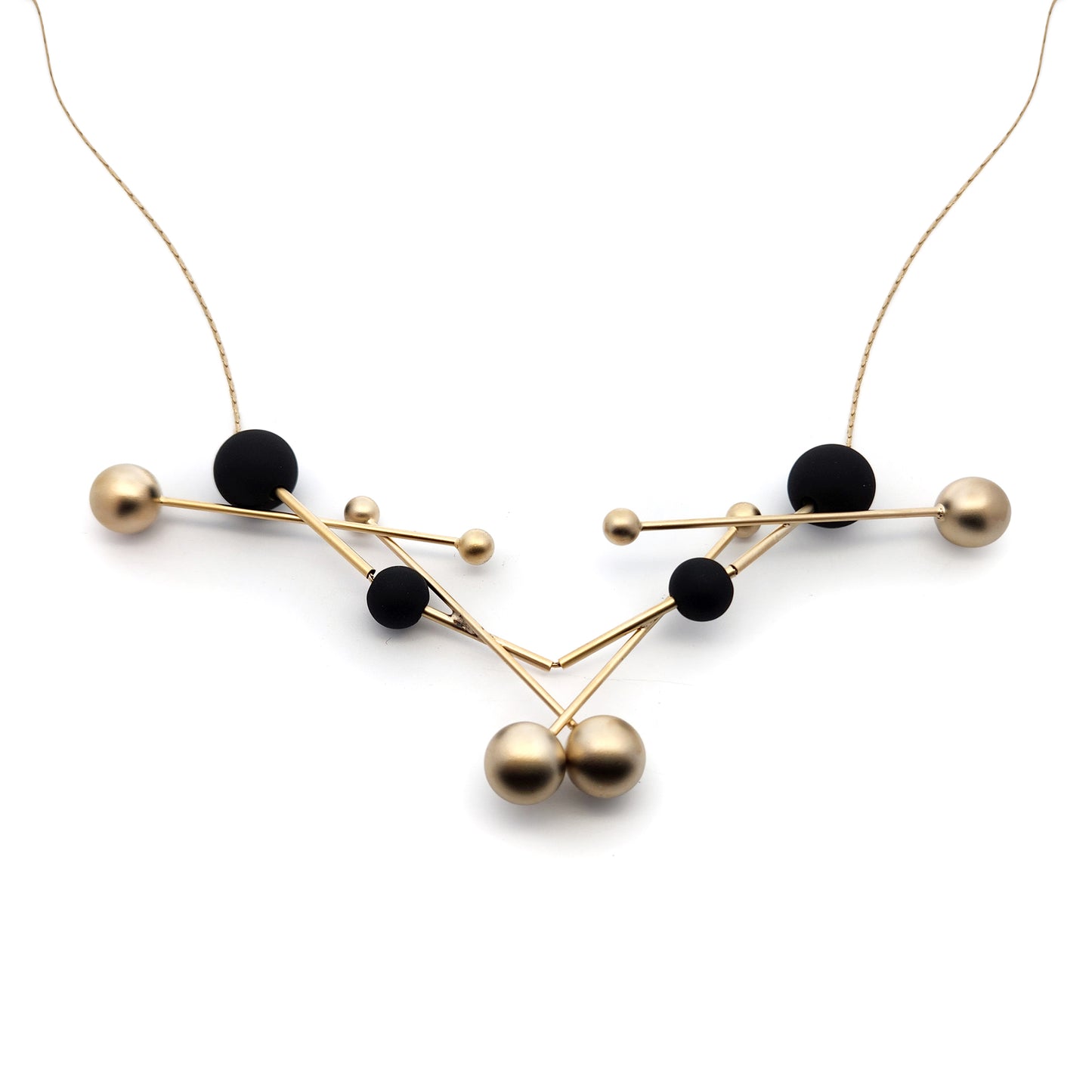 Gold & Rhodium Ball Necklace