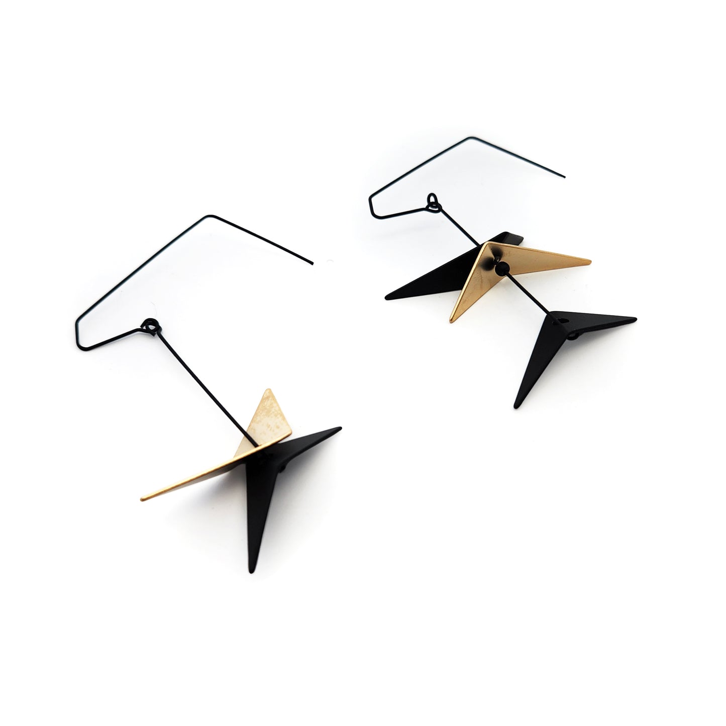 Faceted Triangle Drop Earrings