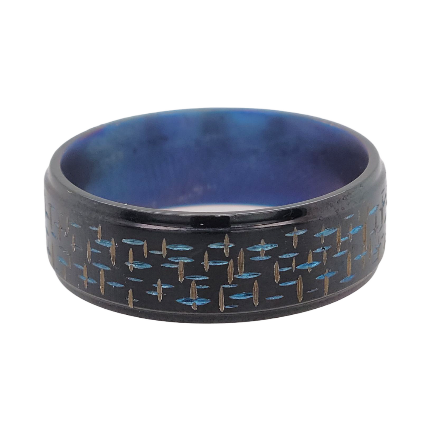 Black Titanium Crosshatch Band