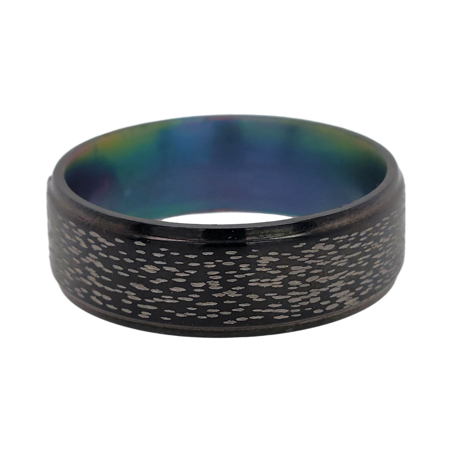 Black Titanium Fine Etched Band