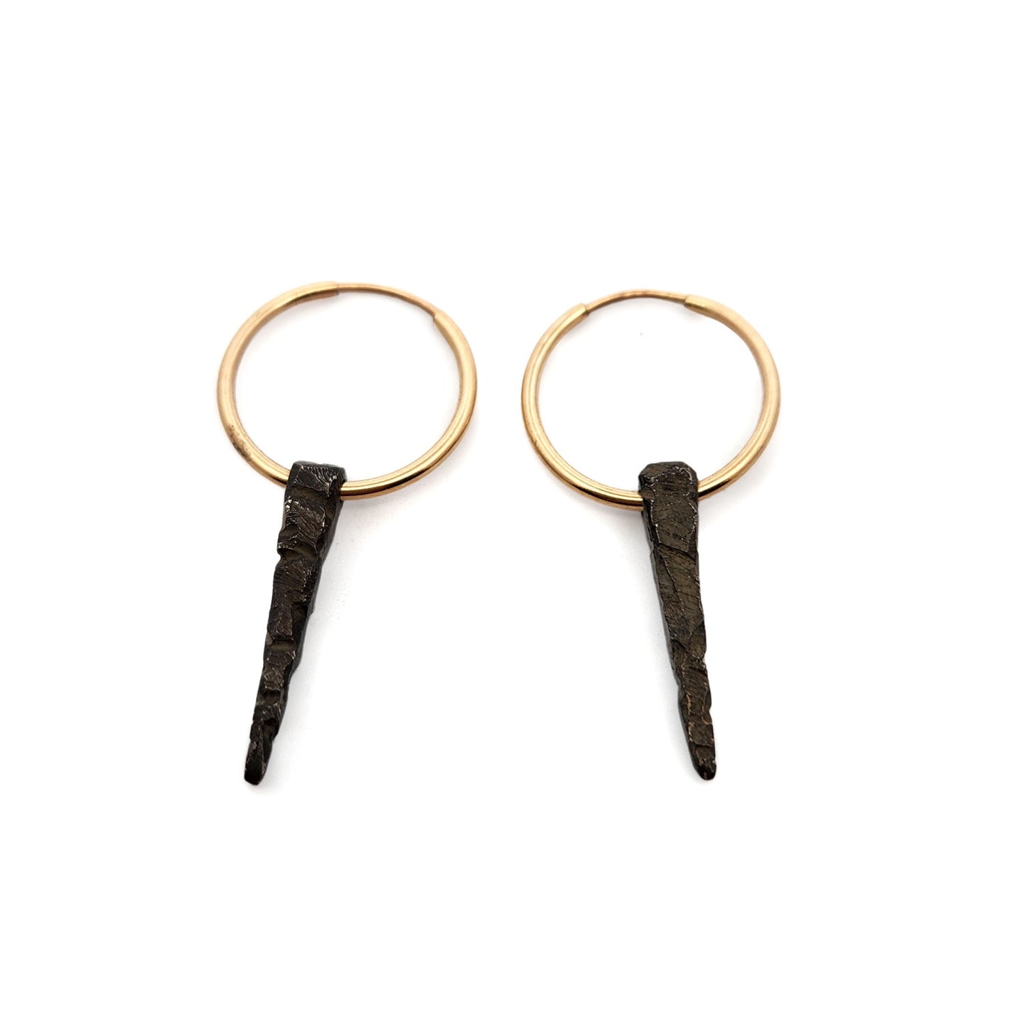 Medium Oxidized & Gold-Plated Silver Icicle Hoop Earrings