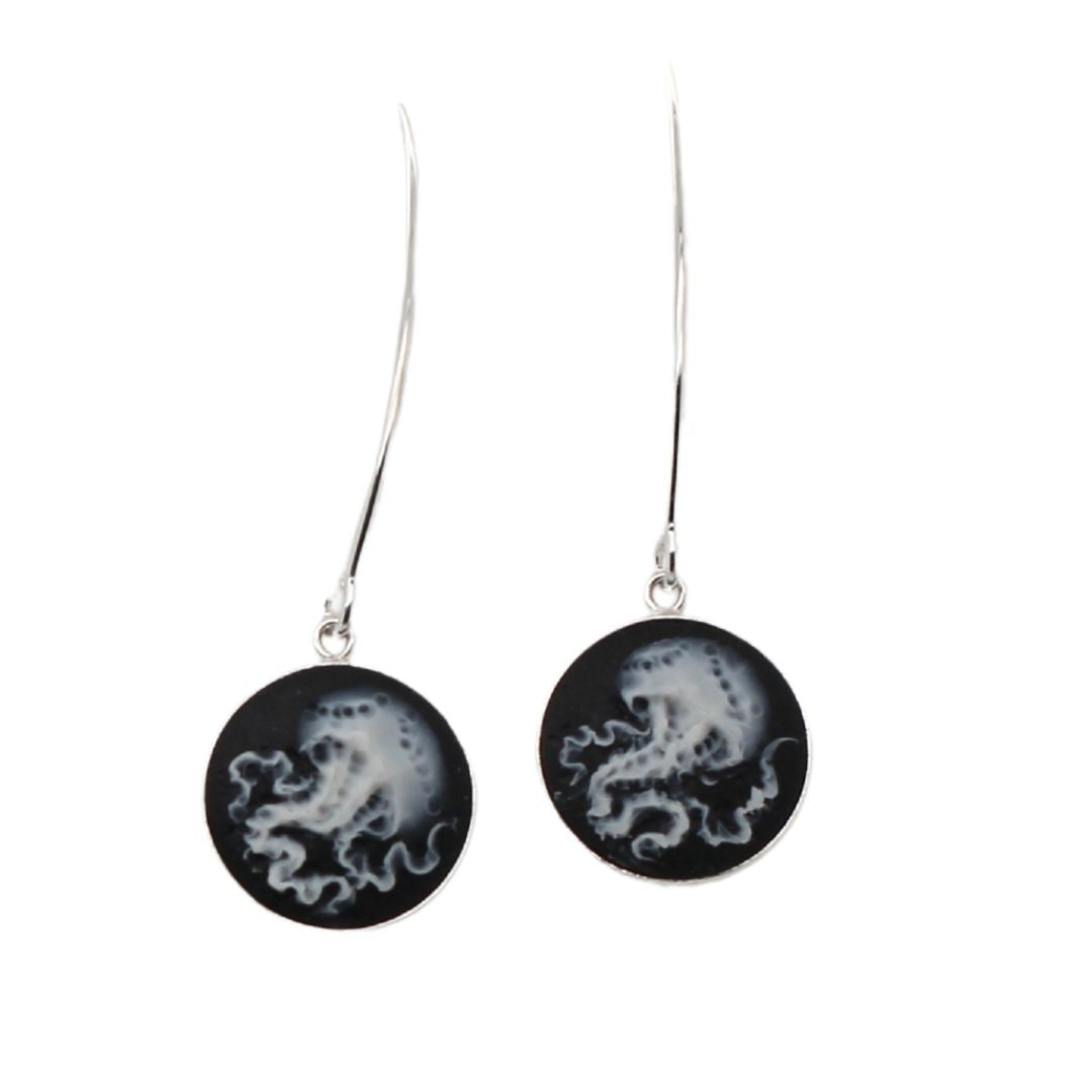 Handmade Polymer Jellyfish Hook Earrings