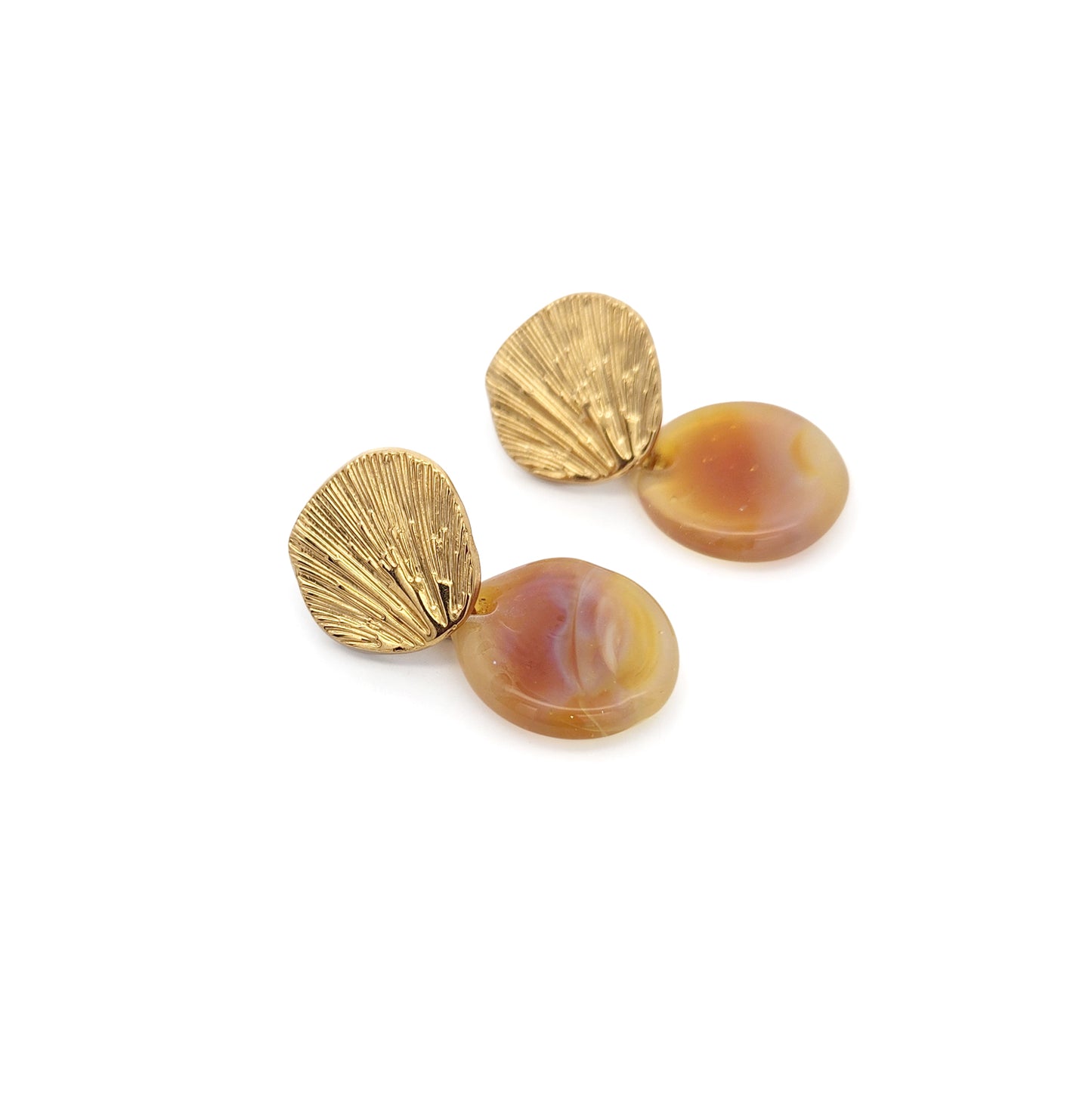 Amber Glass Drop Earrings