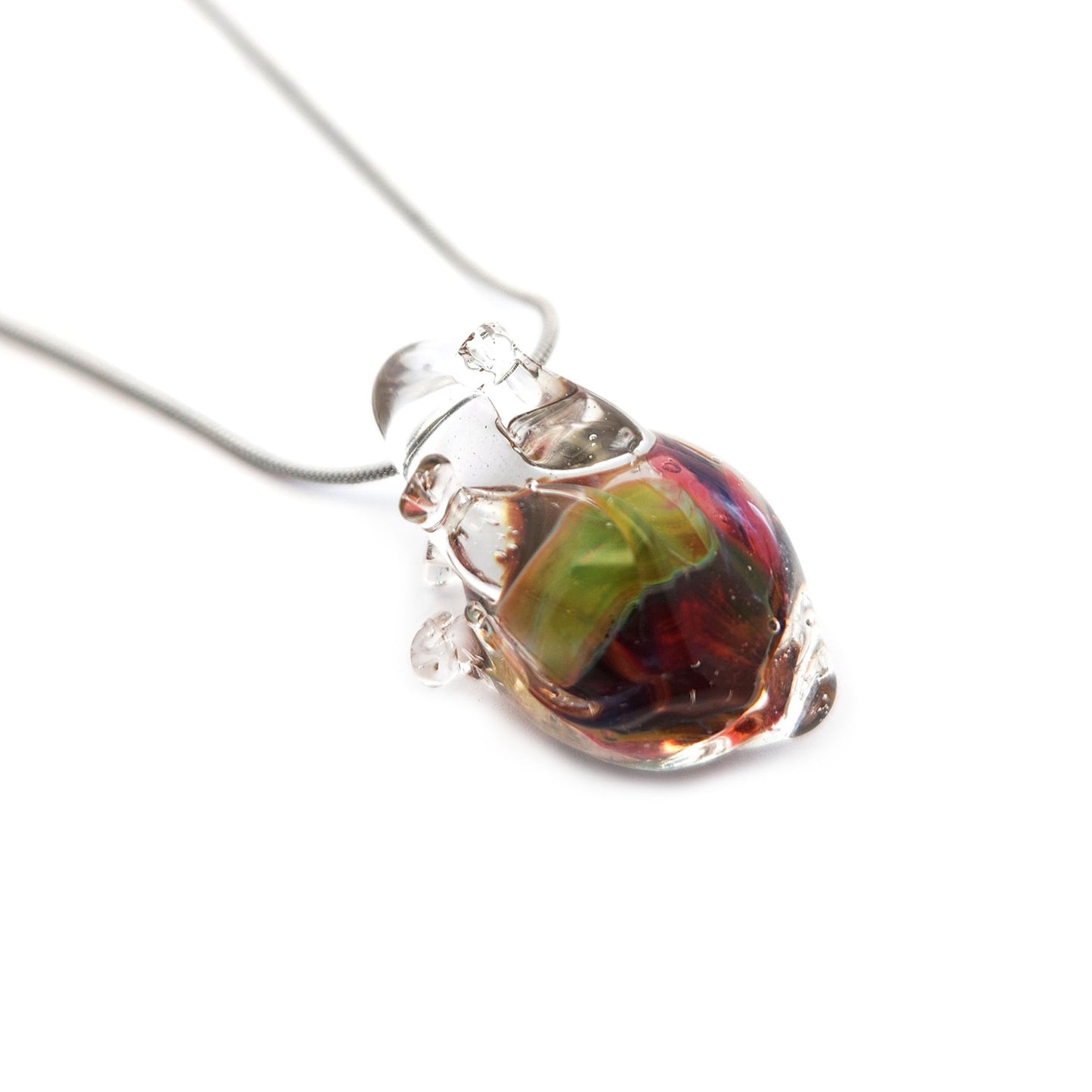 Glass Anatomical Heart Pendant