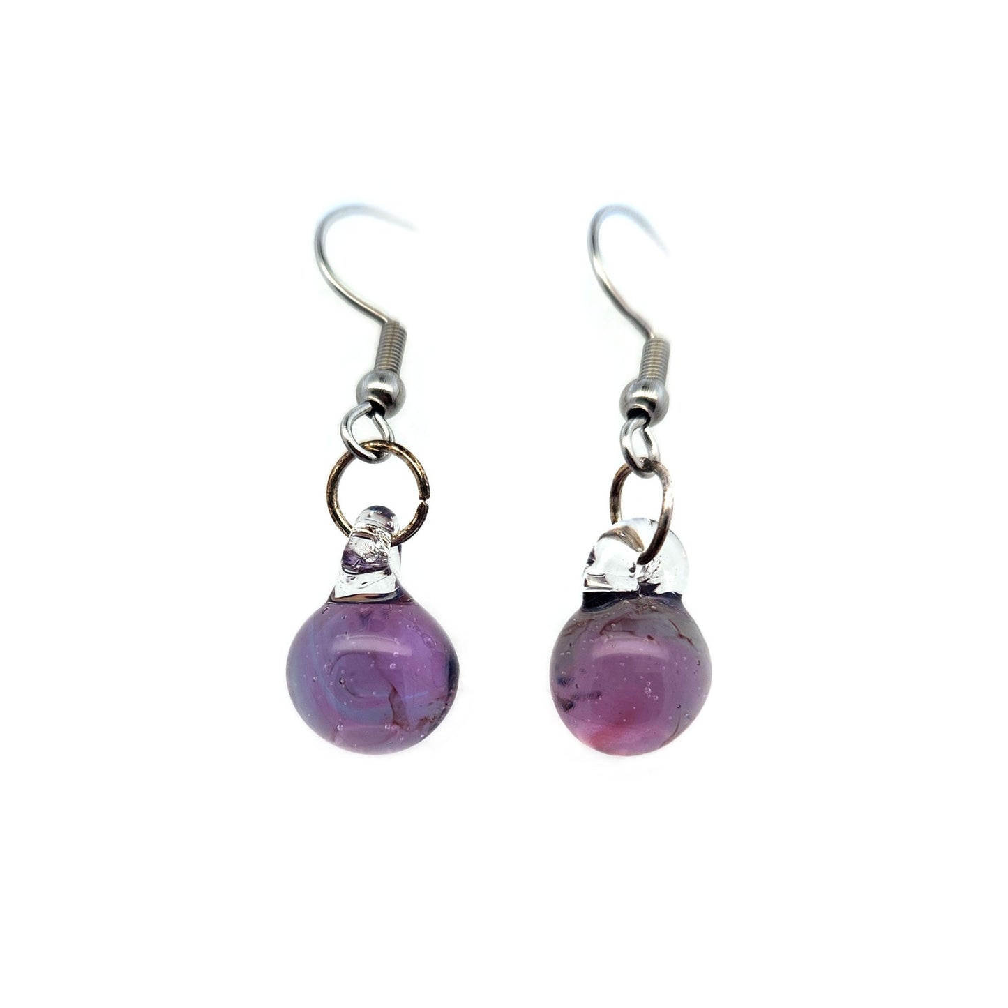 Purple Spherical Drop Earrings