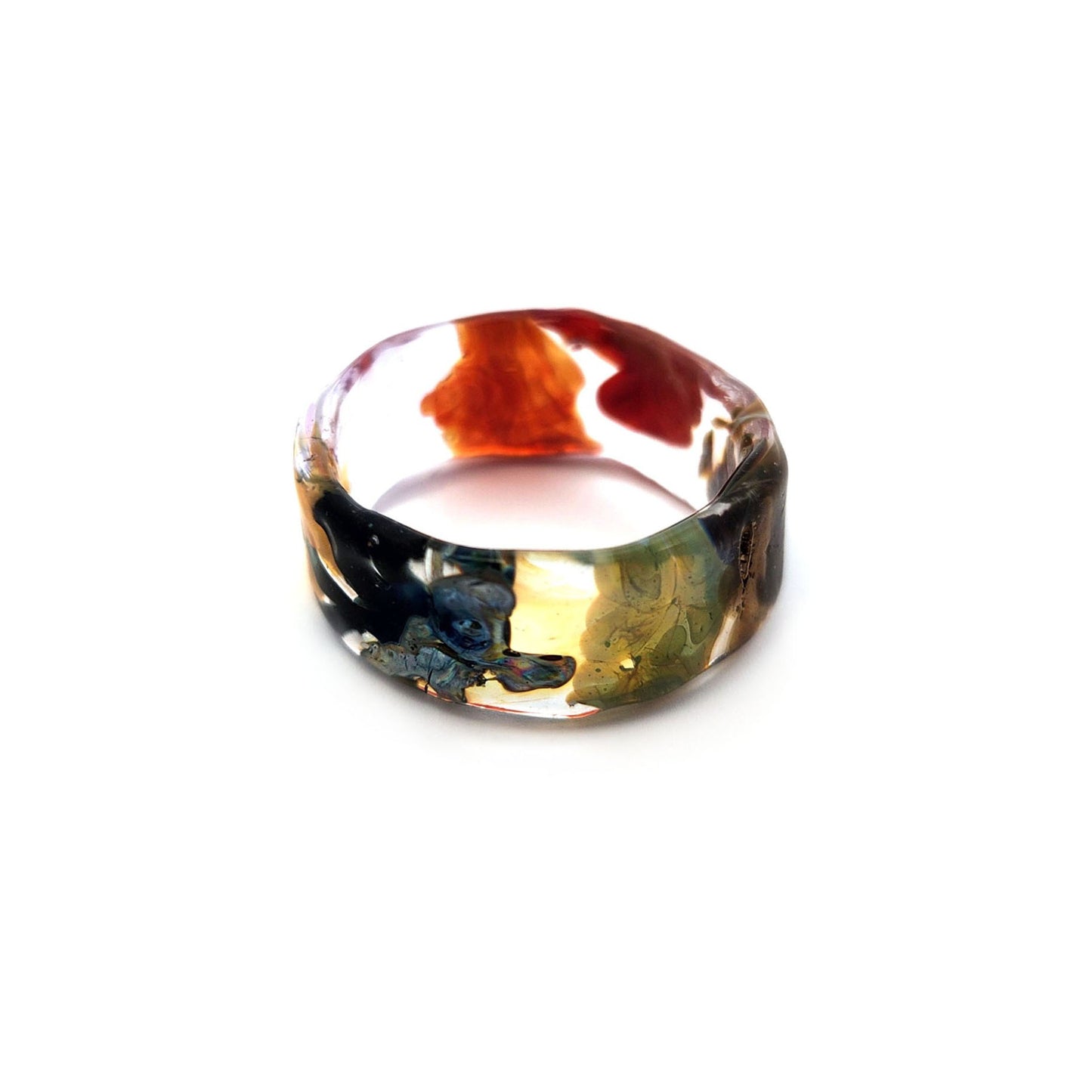Organic Rainbow Glass Ring