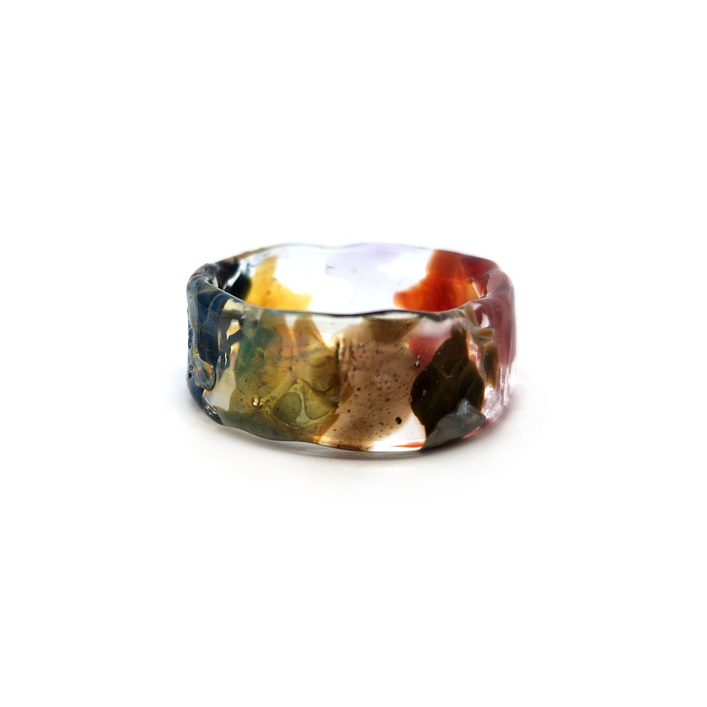 Organic Rainbow Glass Ring