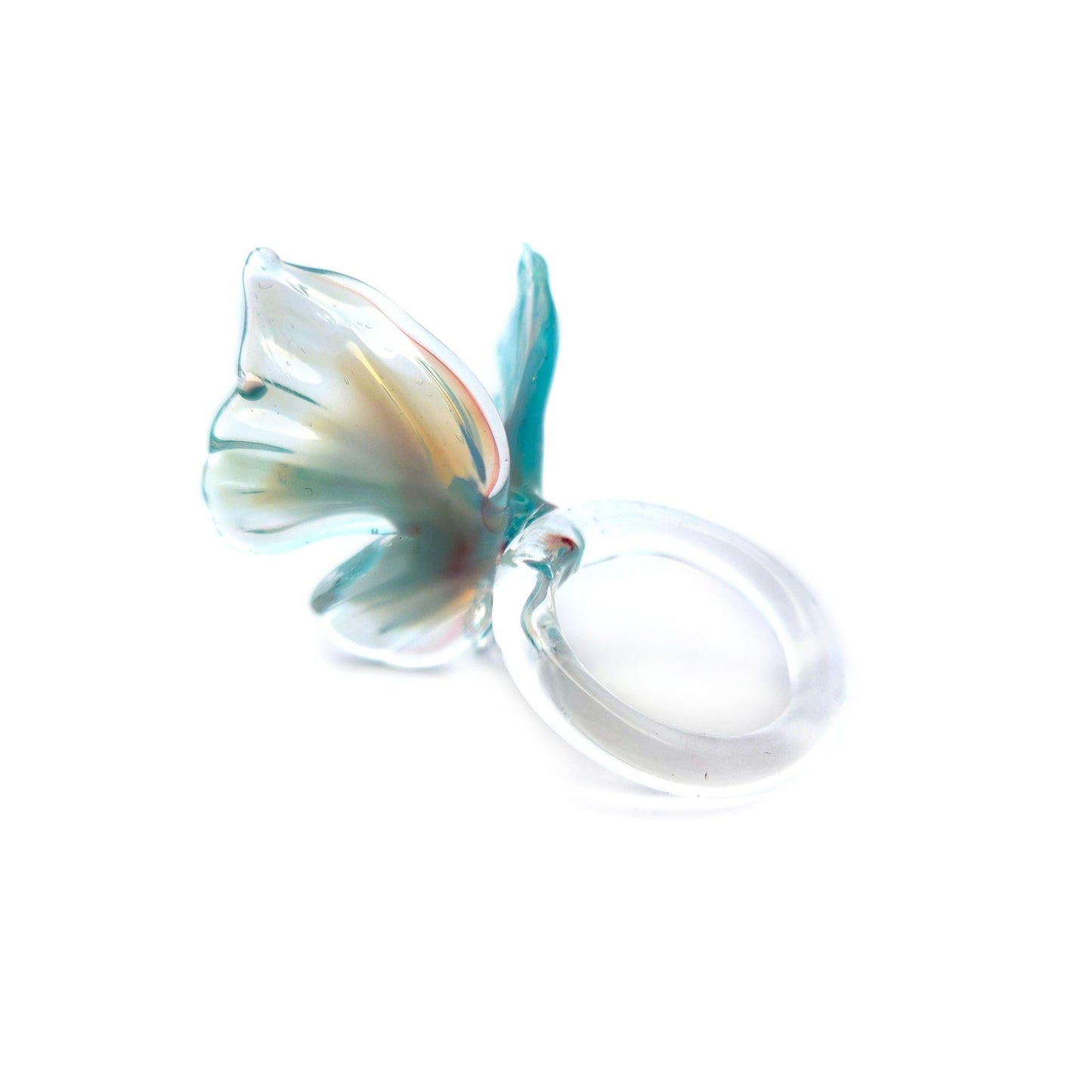 Blue Glass Butterfly Ring