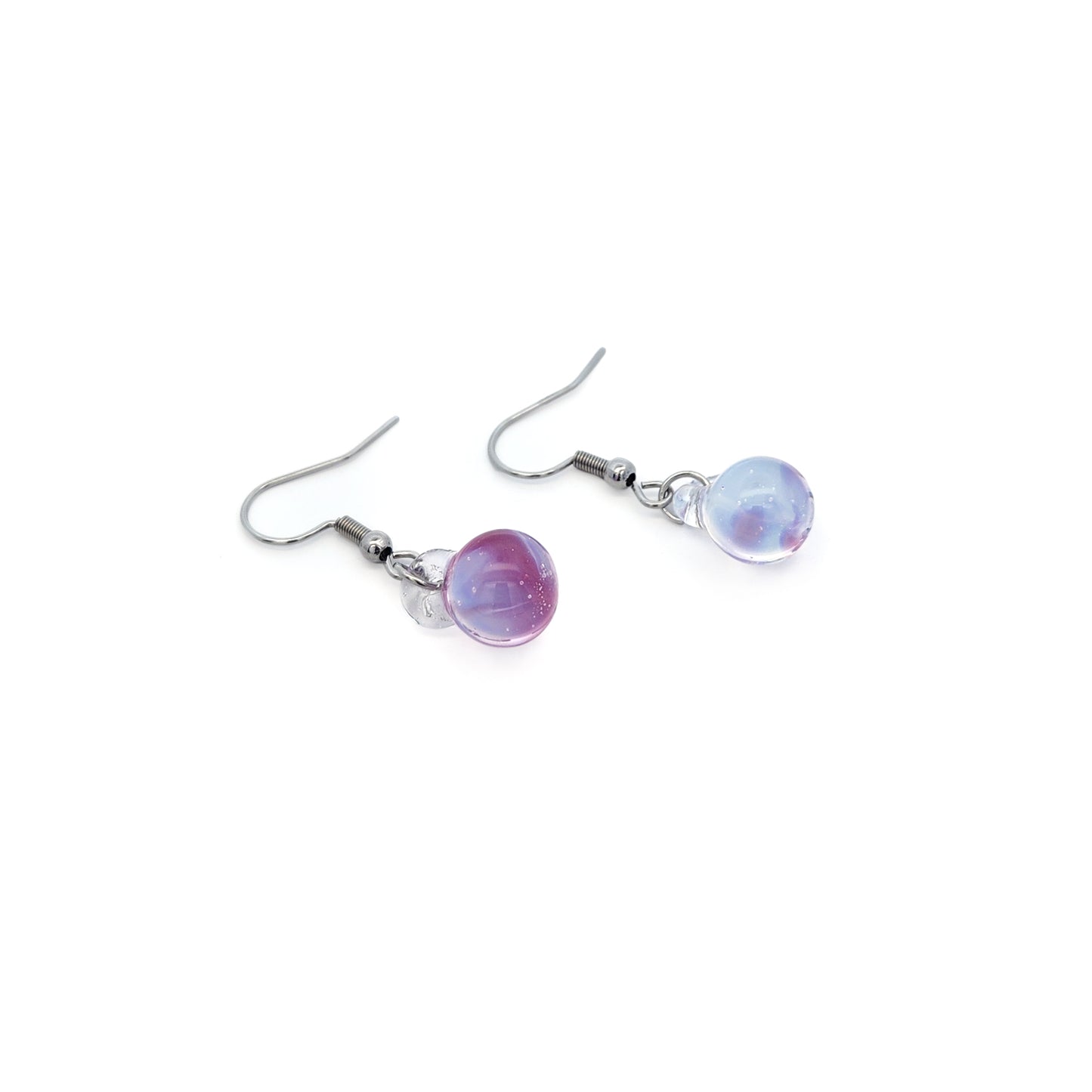 Purple Spherical Drop Earrings