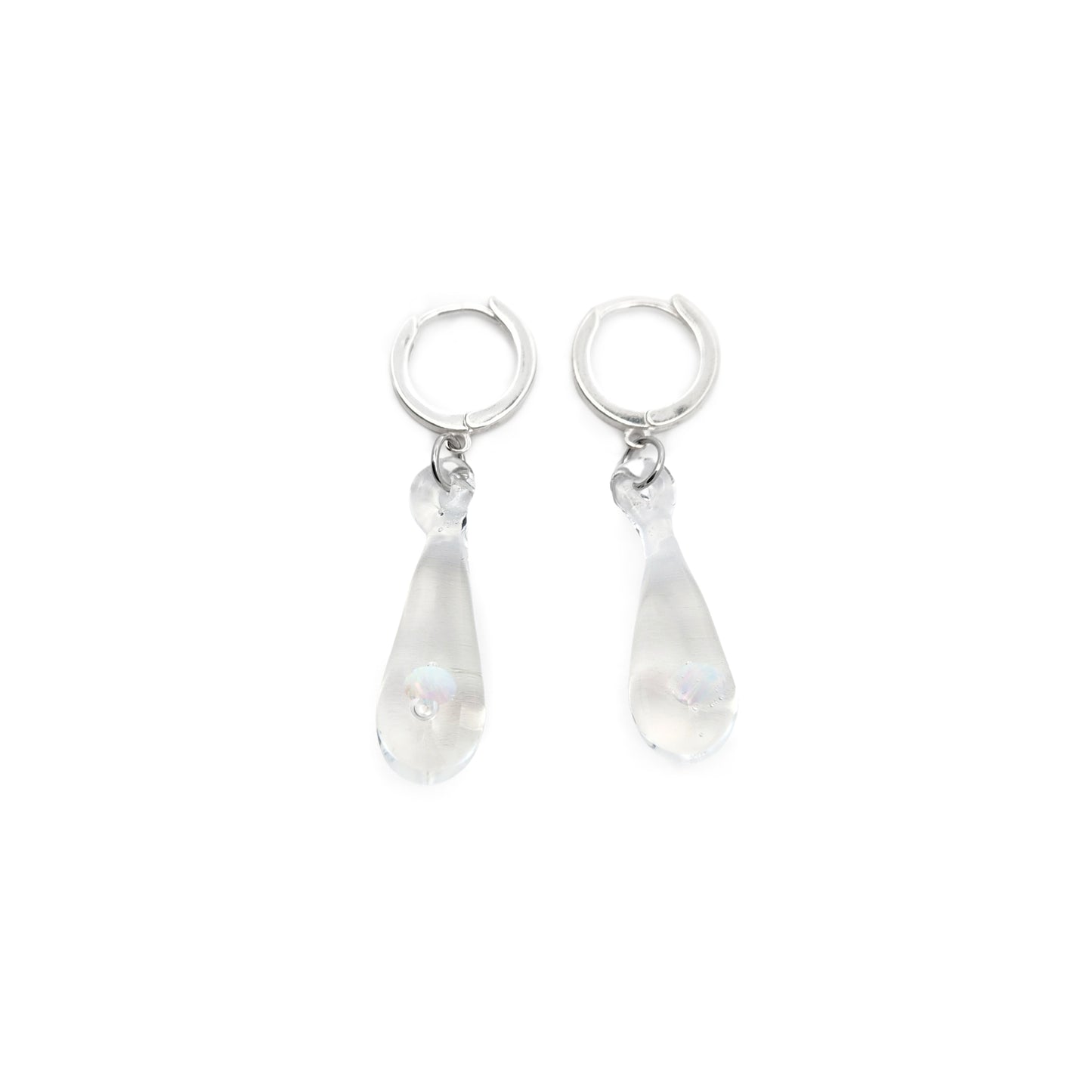Glass Opal Teardrop Earrings