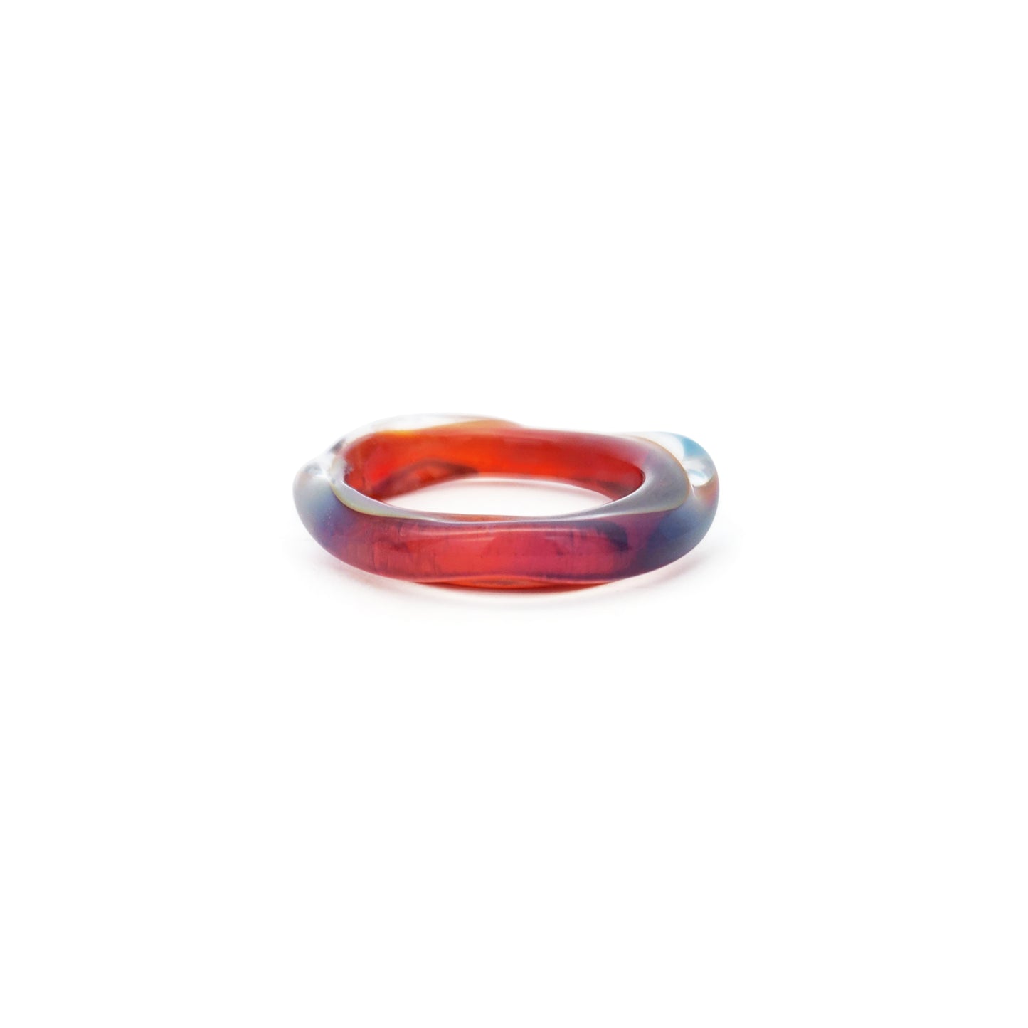Orange & Blue Glass Ring