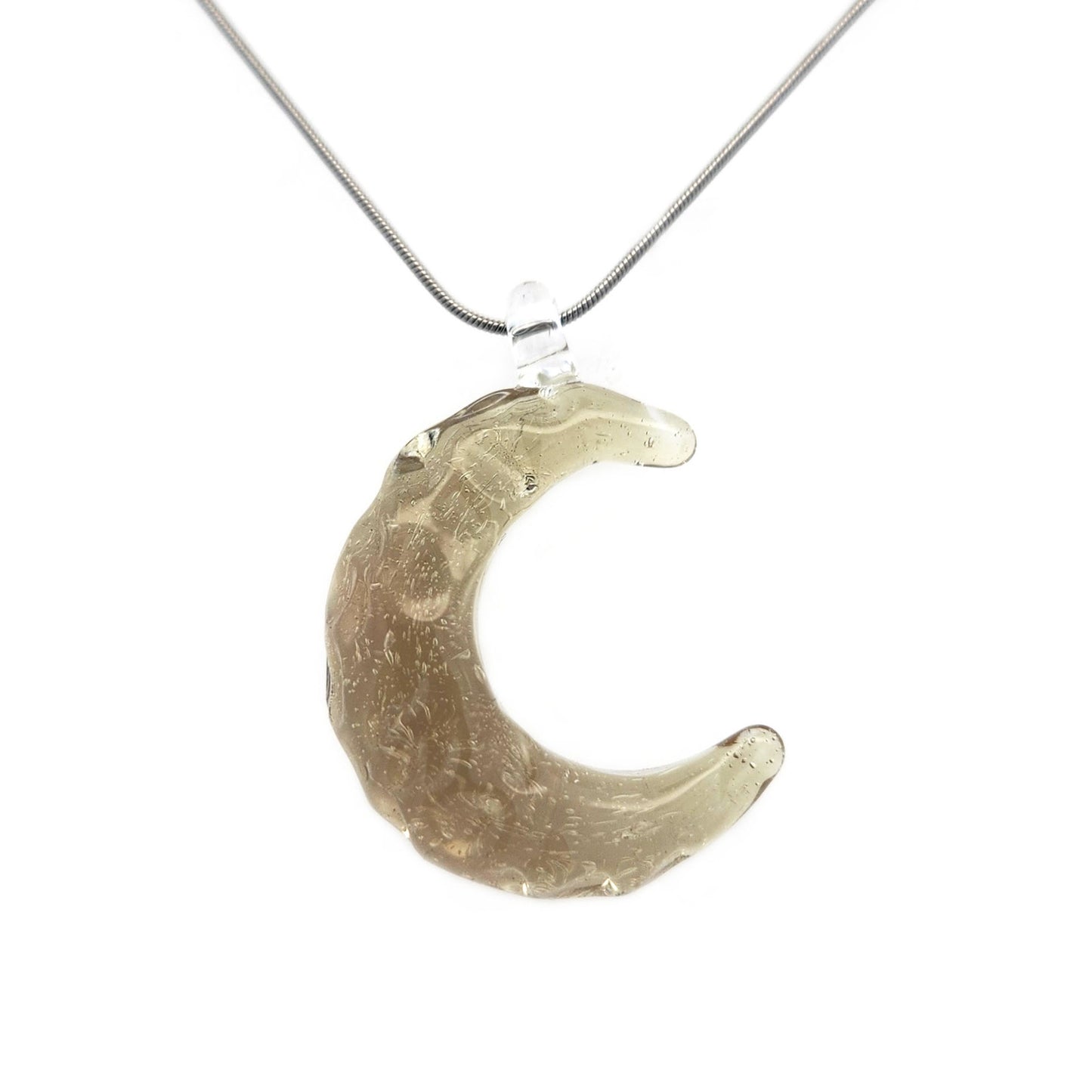 Glass Crescent Moon Pendant