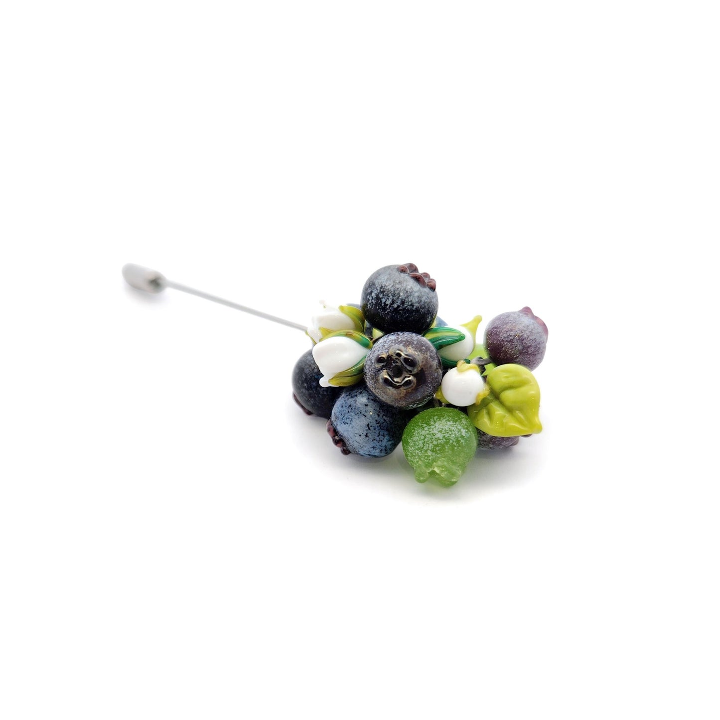 Glass Blueberry Cluster Pin