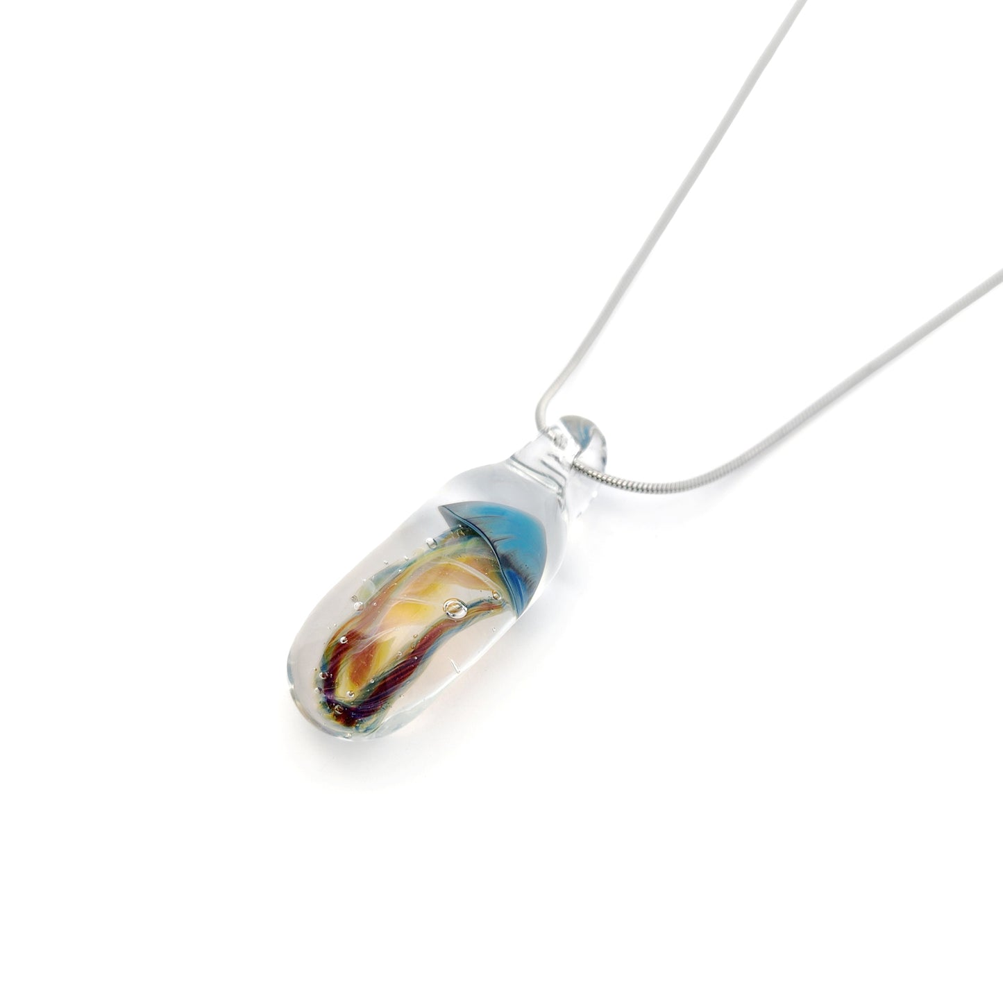 Blue Glass Jellyfish Pendant