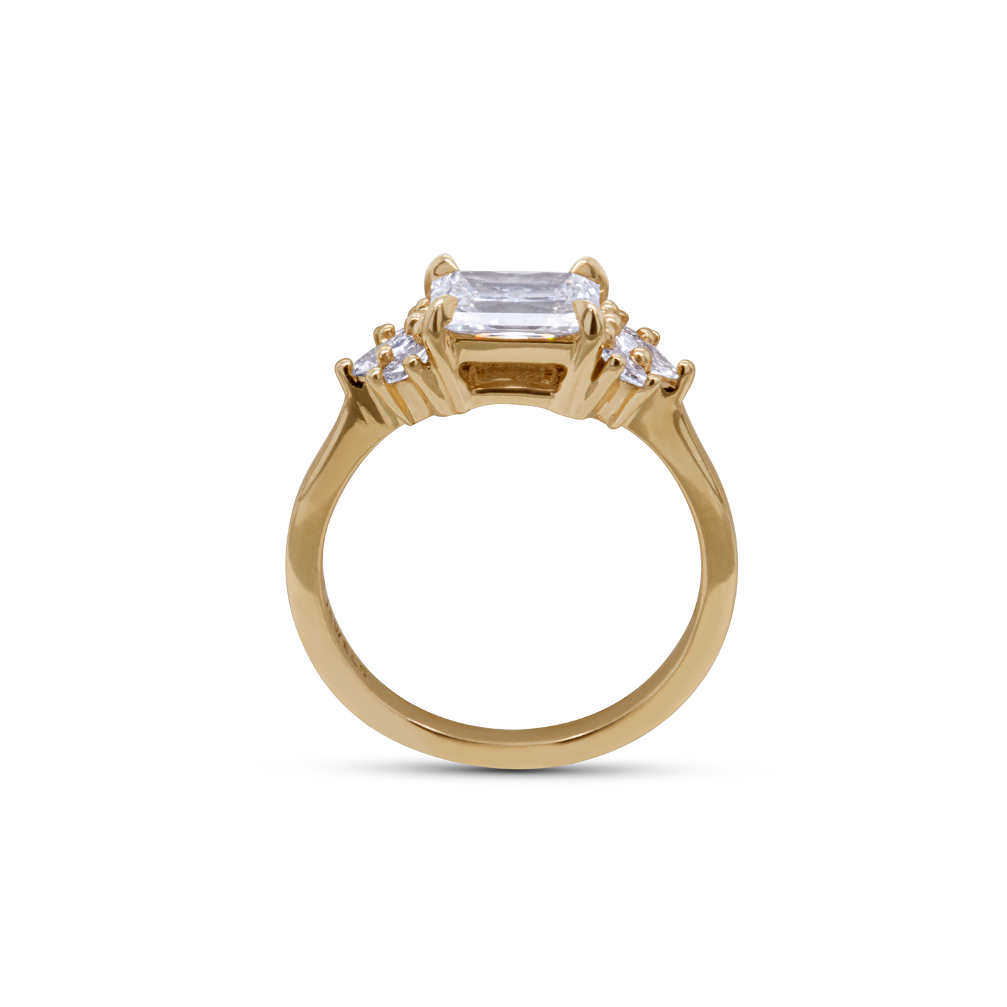 14k Yellow Engagement Ring with 1.02ct Radiant-Cut Lab-Grown Diamond and Accent Diamonds