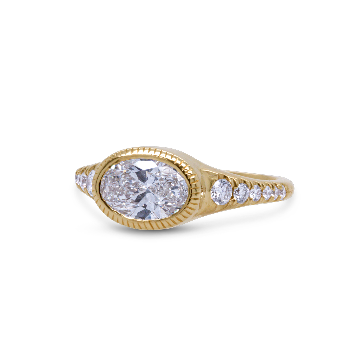 14k Yellow Engagement Ring with 1.05ct Lab-Grown Diamond and Accent Lab-Grown Diamonds