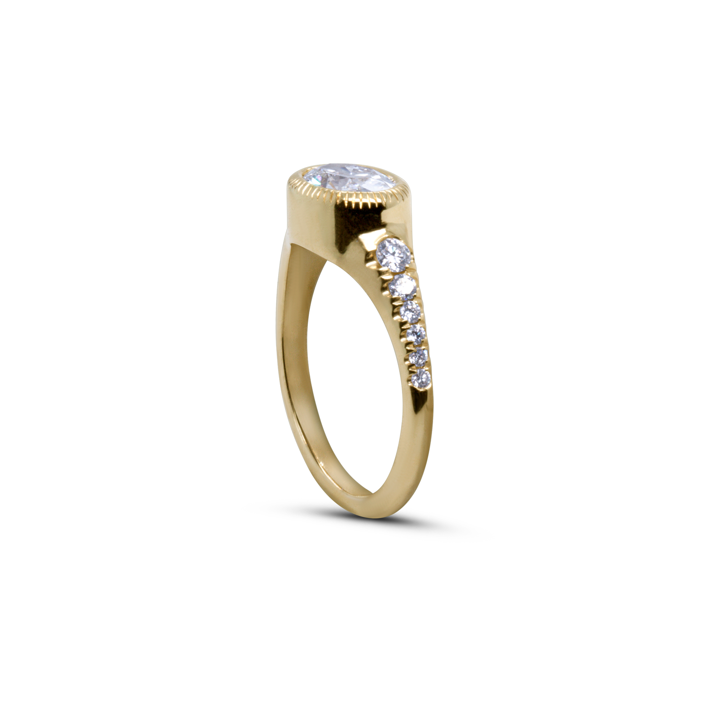 14k Yellow Engagement Ring with 1.05ct Lab-Grown Diamond and Accent Lab-Grown Diamonds