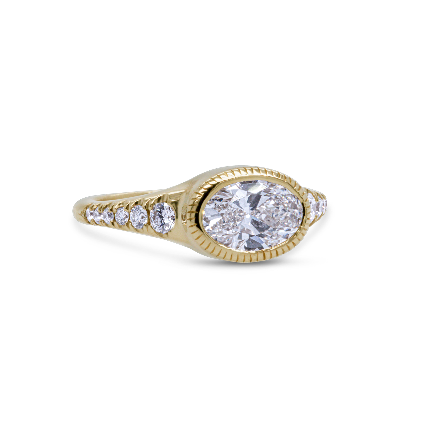 14k Yellow Engagement Ring with 1.05ct Lab-Grown Diamond and Accent Lab-Grown Diamonds